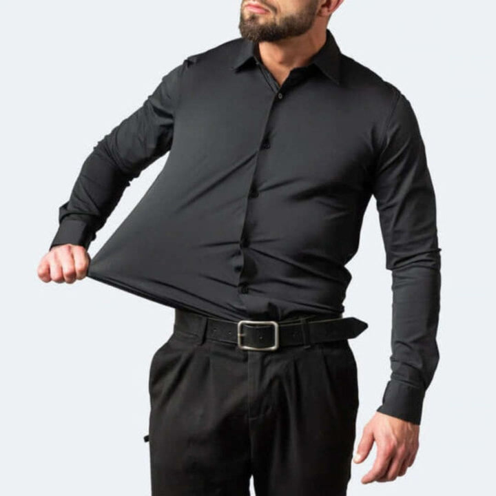 camisa-social-masculina-preta-com-elastano