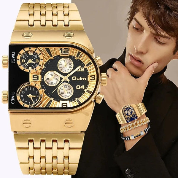 Kit-Presente-Relógio-Masculino--Golden Luxury