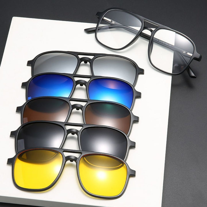 óculos-de-sol-aviador-kit-com-seis-lentes-mais-estojo-de-brinde