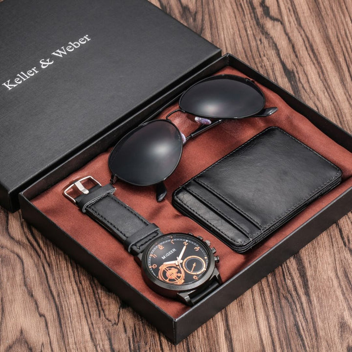 Kit-Relógio-Óculos-Carteira-Modelo-Black-relógio-preto