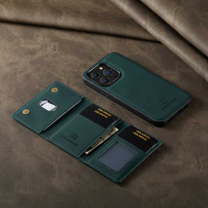 Capa para Iphone  MagCase Verde e carteira com 8 stots para cartão